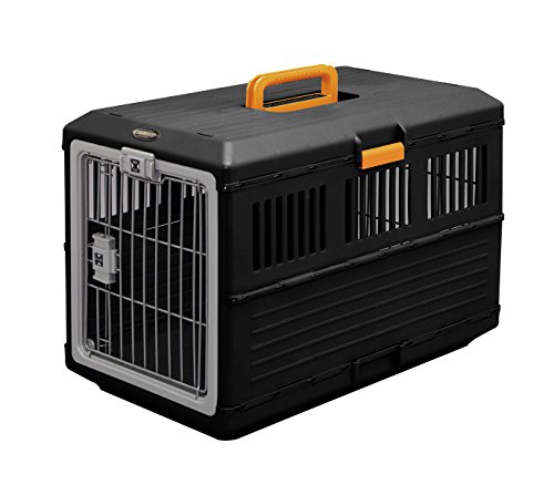 IRIS, faltbare Transportbox für Hunde und Katzen FC-670, Kunststoff, schwarz, 68,6 x 40,3 x 47,8 cm